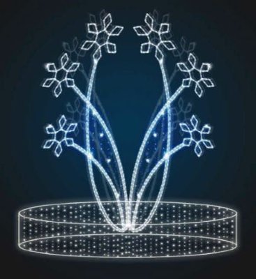 Световой фонтан "Снежинки"