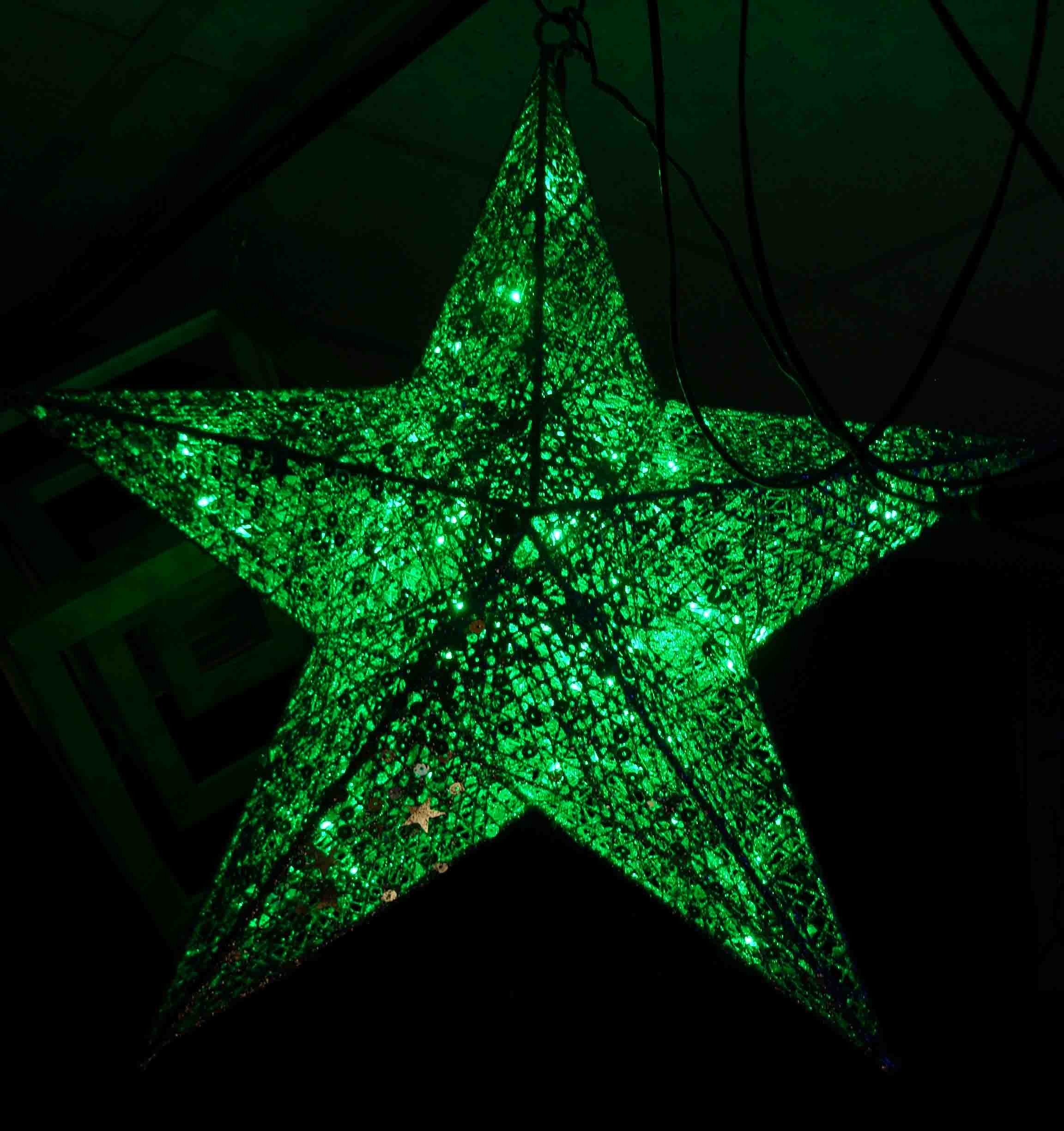 Звезда металлическая зелёная 