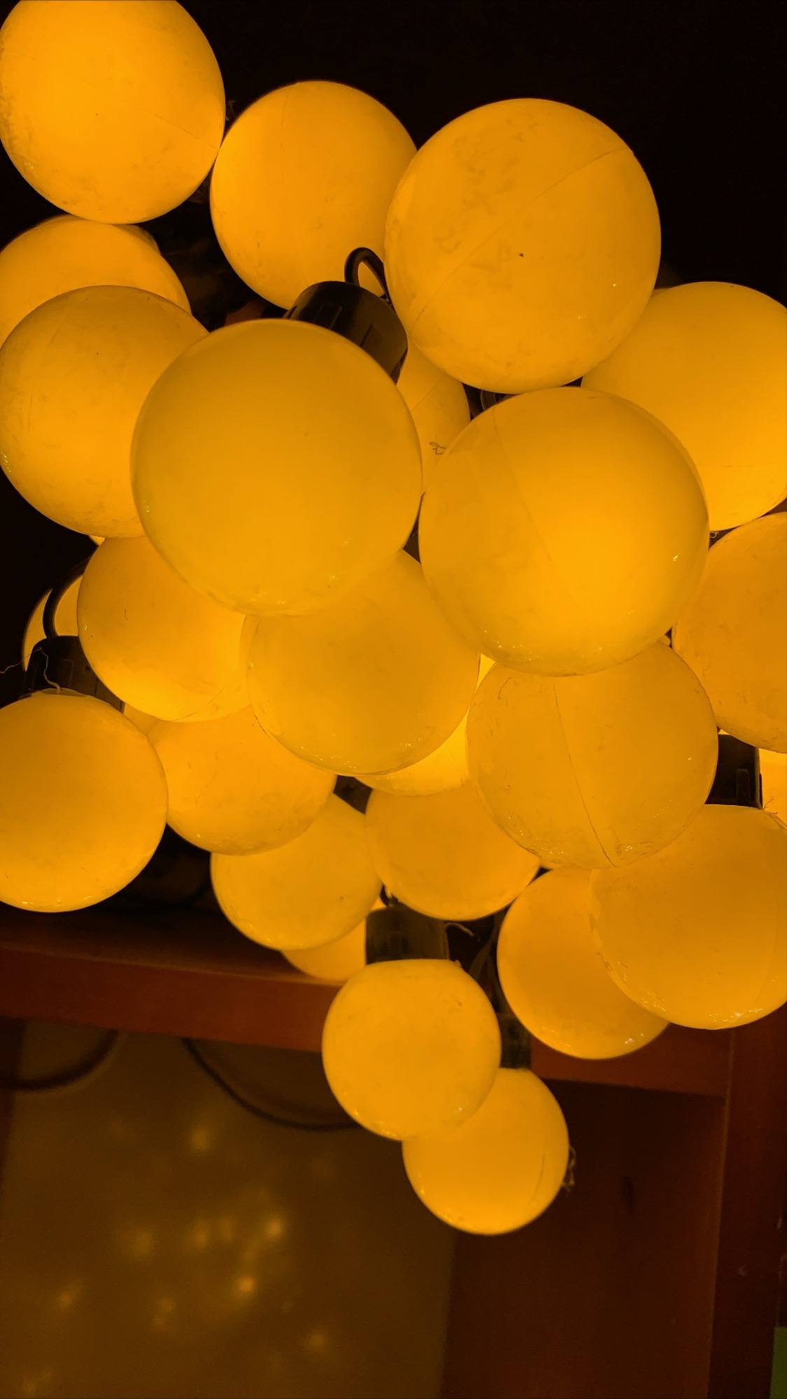 Гирлянда светодиодная с  шариками 40 шт  8,5м (жёлтый)